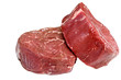 Two raw filet steaks isolated on white