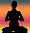 méditation au soleil couchant