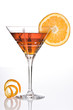 Summer drink decorated with a slice of orange
