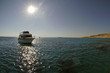 White ship on Red Sea in Egypt