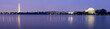 Panoramic of the Washington & Jefferson Memorials at night Panoramic of the Washington & Jefferson Memorials at night