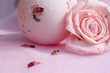 Bomba de baño y rosa  (macro 2)