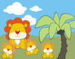 paisaje con leoncitos