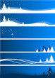 Set of six blue abstract christmas banner