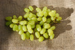 Bunch of grapes on burlap Bunch of grapes on burlap