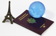 passeport et globe bleu passeport et globe bleu