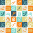 hygiène et santé - motif damier