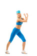 Beautiful young woman doing fitness exercise