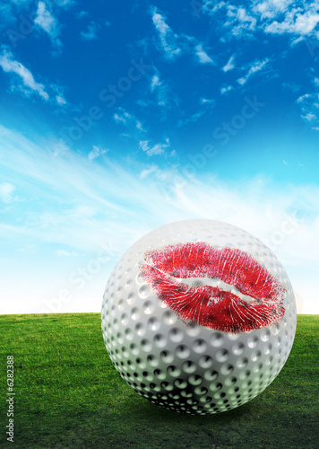 Illustration: golf ball kiss golf ball kiss