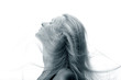 beautiful blond girl portret on white beautiful blond girl portret on white