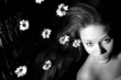 beautiful white flowers in girl hair beautiful white flowers in girl hair