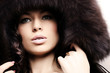 Beautiful woman. Winter fashion & makeup