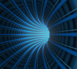 Dark abstract tunnel with wires inside.