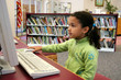 Child in a school library