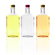 bottles of alcohol isolated on a white background.