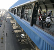 perspective of elevated metro station, delhi, india