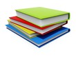 Green, red, yellow and blue books isolated on white Green, red, yellow and blue books isolated on white