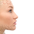 portrait of a beautiful woman with face care concept portrait of a beautiful woman with face care concept