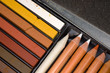 Sketching pencils and chalk