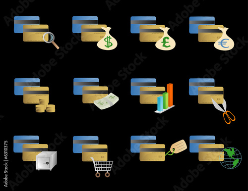 credit card icons vector. vector based illustration of various credit card icons © Mark Rasmussen #6310375. vector based illustration of various credit card icons