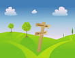 Sign depicting two different trails to choose from