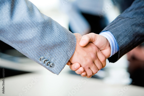 Close-up of two businessmen?s handshake