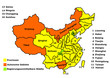 China Landkarte mit Provinzen und Taiwan China Landkarte mit Provinzen und Taiwan