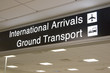 Direction signs in an airport terminal for travelers Direction signs in an airport terminal for travelers