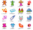 color icons - toys and childhood