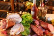 Sausage, salad