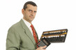 Homme d'affaires avec calculette