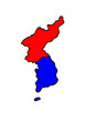 Nordkorea und Südkorea Karte Nordkorea und Südkorea Karte