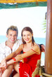 in tropic hut