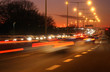 cars at night with motion blur