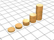 3d diagram - the gold coins, combined in columns