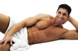sexy naked man with towel