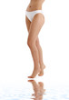 picture of long legs in bikini panties on white sand