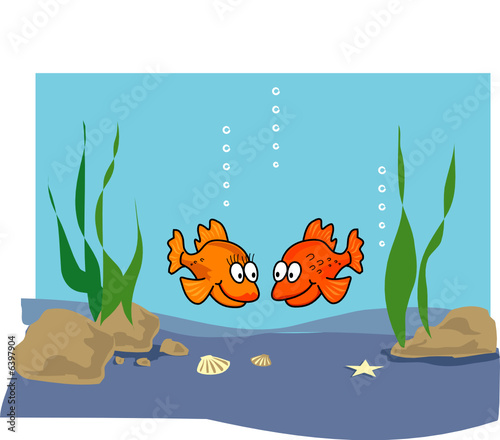 cute goldfish cartoon. Goldfish cartoon illustration