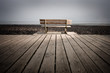 banc promenade bois mer solitude réflexion côte plage