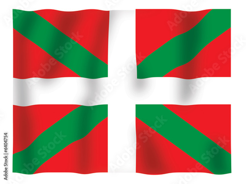 Illustration: Fluttering image of the Basque flag. Fluttering image of the Basque flag.
