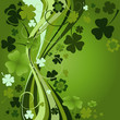 design for St. Patrick's Day with four and three leaf clovers