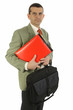Homme avec dossiers et sacoche