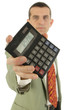 Homme avec calculette