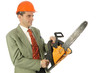 Homme d'affaires reduit les couts