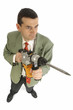 Homme d'affaires defend son capital