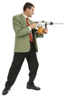 Homme d'affaires et marteau piqueur