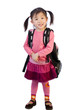 A young girl is ready for school. Education, Future