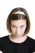 expression face of the actor on a whrite background