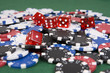 Casino Poker Chips mit Würfel