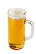 Glass beer mug with beer. Object over white. Variant two.